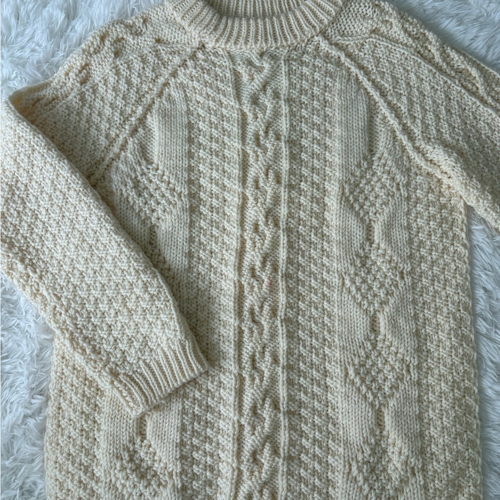 Maison Martin Margiela Beige Cable Knit Crewneck Sweater